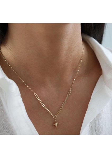 Nisera Kuzey Yıldız Ataç Altın Kolye fırsatları