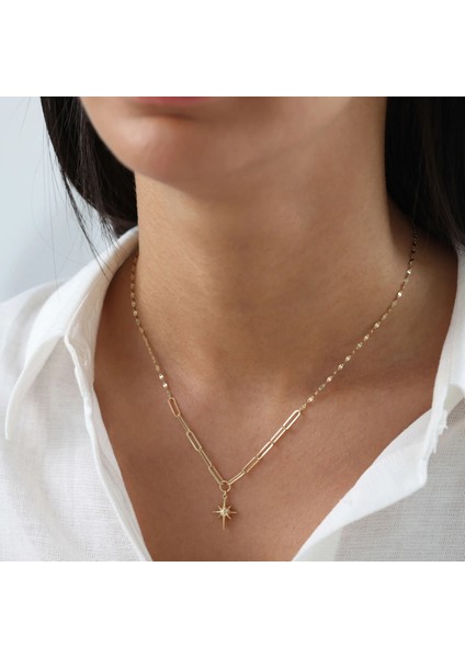 Nisera Kuzey Yıldız Ataç Altın Kolye indirimleri