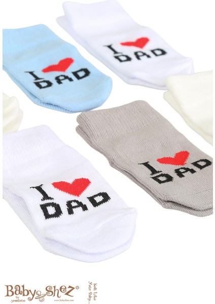 Pamuklu 6'lı Yenidoğan Erkek Bebek Çorap Dad Erkek modelleri