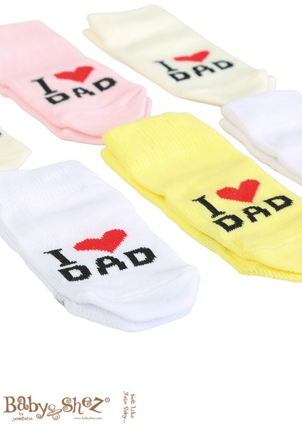 Pamuklu 6'lı Yenidoğan Erkek Bebek Çorap Dad Erkek