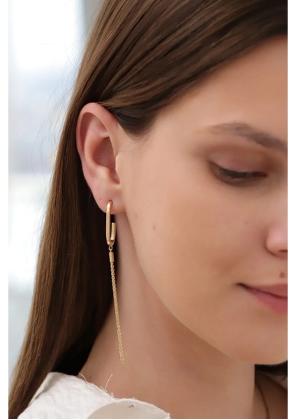 Sallantılı Italyan Altın Küpe