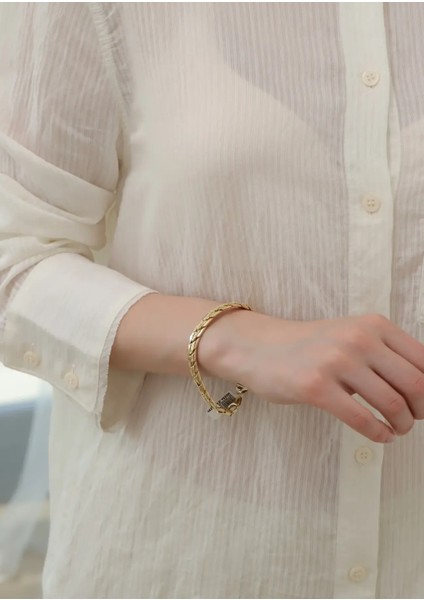 Unisex Italyan Gurmet Örgü Altın Bileklik modelleri