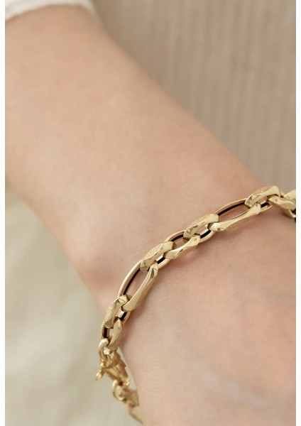 Mat ve Parlak Ataç Zincir Altın Bileklik modelleri
