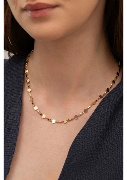 Pullu Altın Zincir Kolye