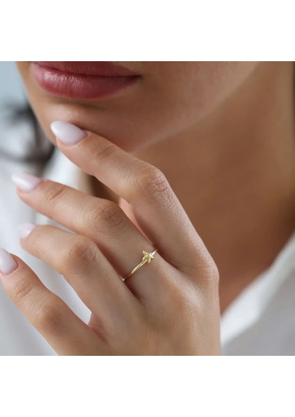 Mat ve Parlak Deniz Yıldızı Minimal Altın Yüzük fiyatları