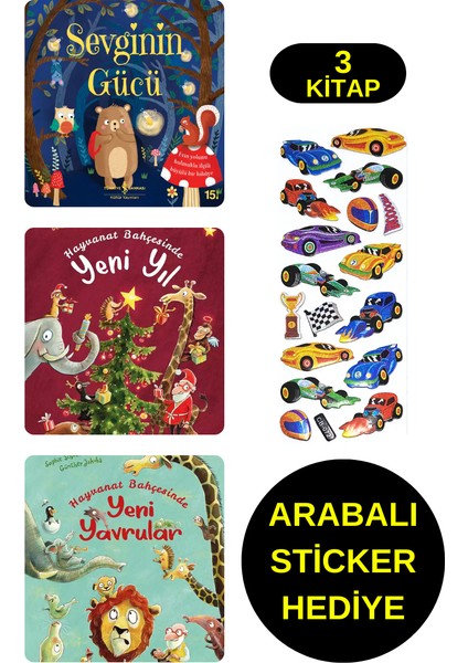 Arabalı Sticker Hediyeli - Okul Öncesi Resimli Kitaplar Masal - Sevginin Gücü - Hayvanat Bahçesinde