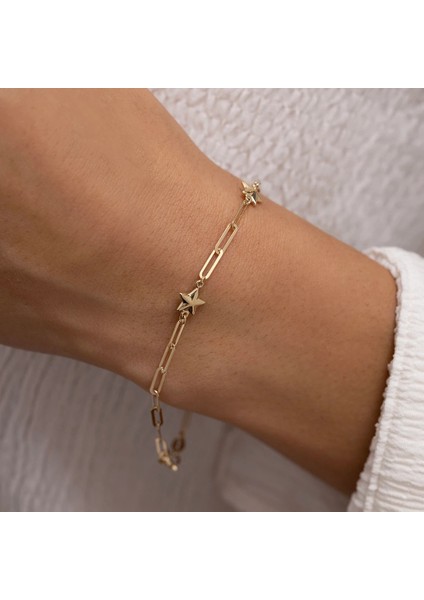 Yıldız Detaylı Altın Bilek