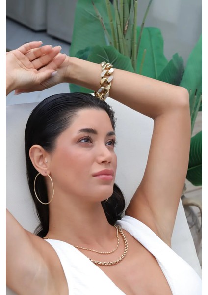 Mega Halka Altın Küpe