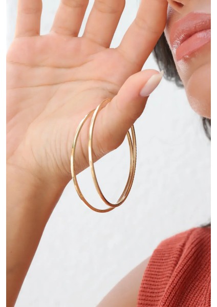 Mega Halka Altın Küpe modelleri