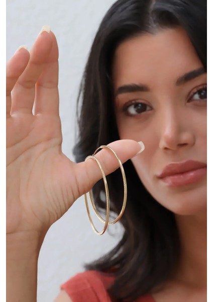 Mega Halka Altın Küpe