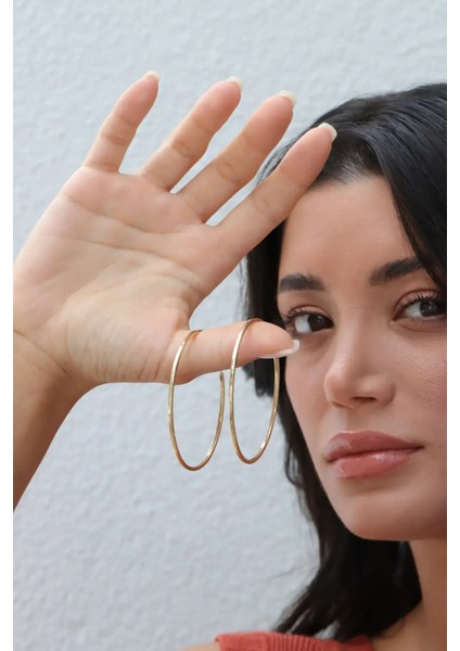 Mega Halka Altın Küpe