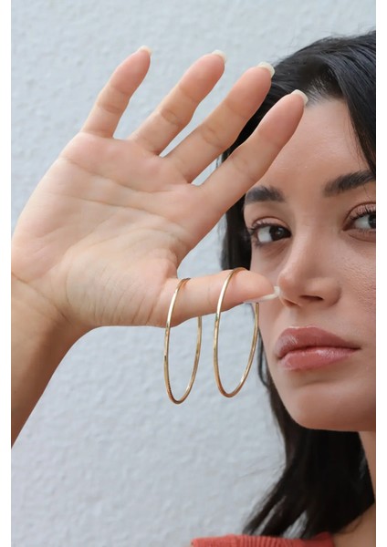 Mega Halka Altın Küpe