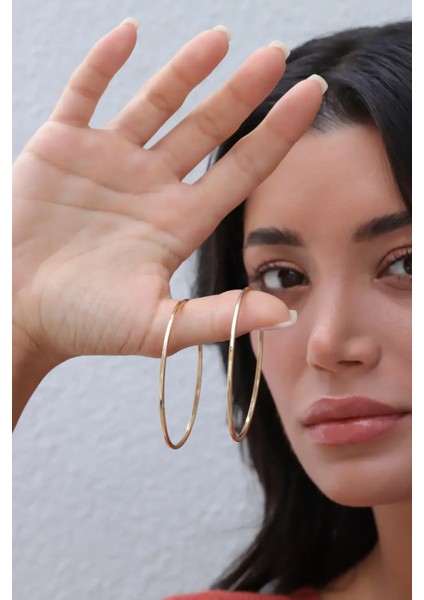 Mega Halka Altın Küpe