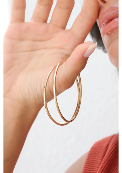 Mega Halka Altın Küpe