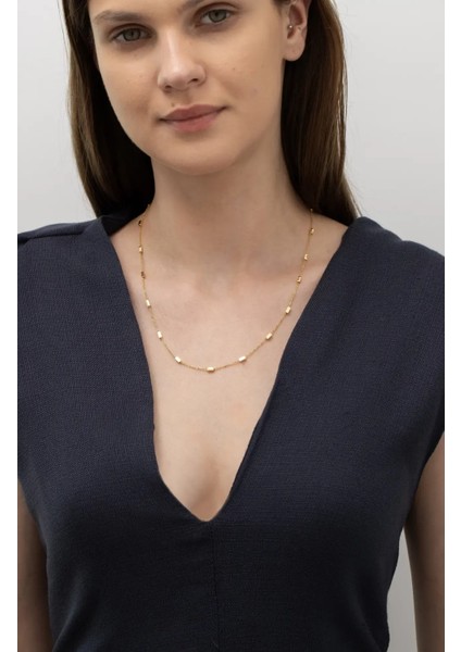 Minimal Küp Altın Zincir