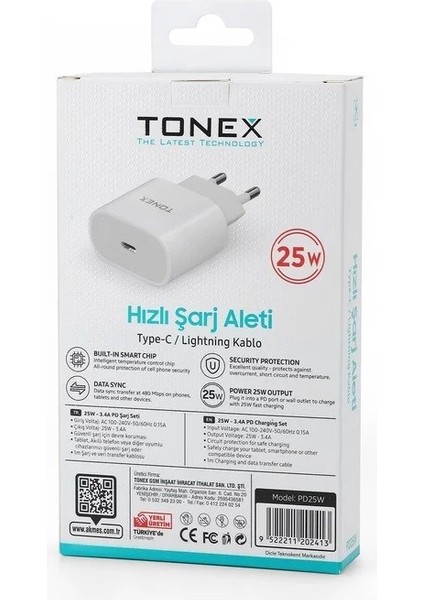 PD25W Type-C To Lightning 25W 3.4A Yeni Nesil Şarj Seti fiyatları