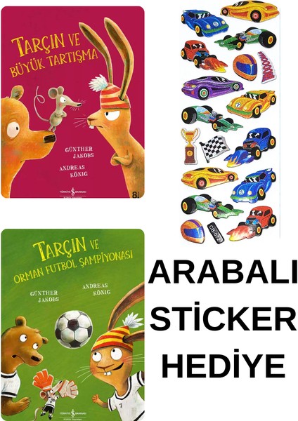 Arabalı Sticker Hediyeli - Okul Öncesi Resimli Kitaplar Masal - Tarçın ve Büyük Tartışma - Futbol