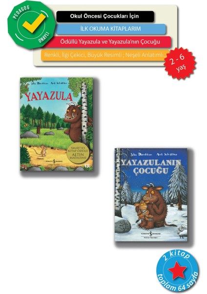 2 - 6 Yaş Arası Okul Öncesi Çağı İçin, Renkli, Resimli, Sıcak Anlatımlı Yayazula Seti