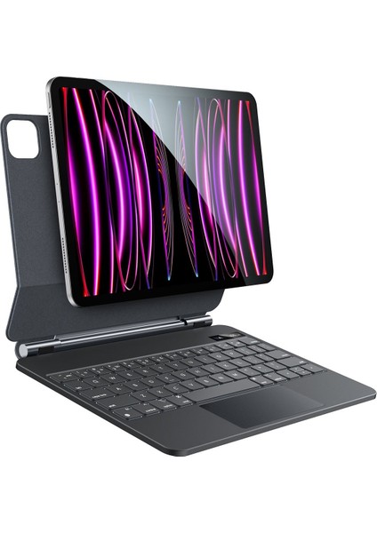 iPad Air 5 (2022) ile Uyumlu Tecno Tabletlerle Uyumlu Klavyeli Kılıf – 360° Stand, Otomatik Uyandırma, Suya Dayanıklı, Hafif Tasarım, Entegre Klavye, Koruyucu Kapak KB25