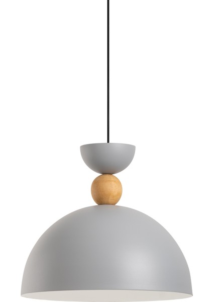 Stellara Ahşap Boncuk Detaylı Tekli Sarkıt Aydınlatma, Metal Sıvama, Ev, Ofis, Cafe, Restoran Avizeleri, E27 Duy