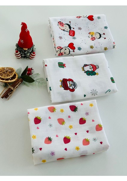 Ftbabycollection Pamuk 3'lü Müslin Bebek Battaniye Seti Oeko- Tex Sertifikalı Müslin örtü 80 x 90 cm fiyatları