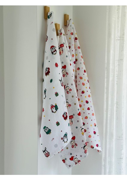 Ftbabycollection Pamuk 3'lü Müslin Bebek Battaniye Seti Oeko- Tex Sertifikalı Müslin örtü 80 x 90 cm fırsatları