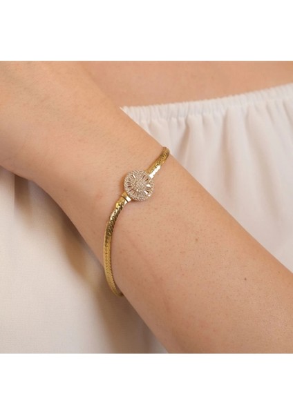 14 Ayar Baget Trapez Taşlı Bileklik modelleri
