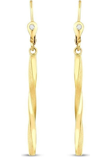 Burgu Parlak ve Mat Detaylı Altın Küpe fiyatları