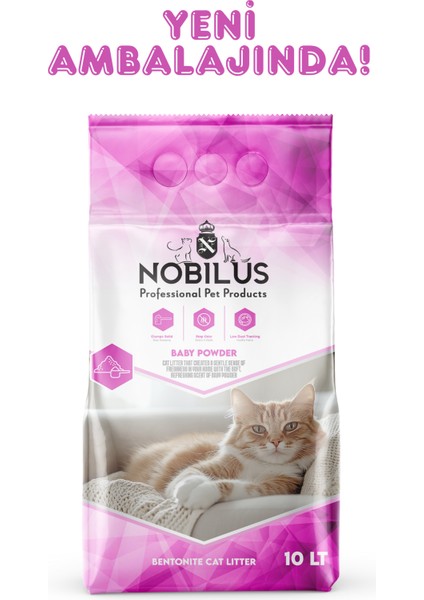 Bebek Pudralı Koku Hapseden, Tozsuz,topaklanan Kedi Kumu 10 Lt. Anti-Bakterial Formula fiyatları