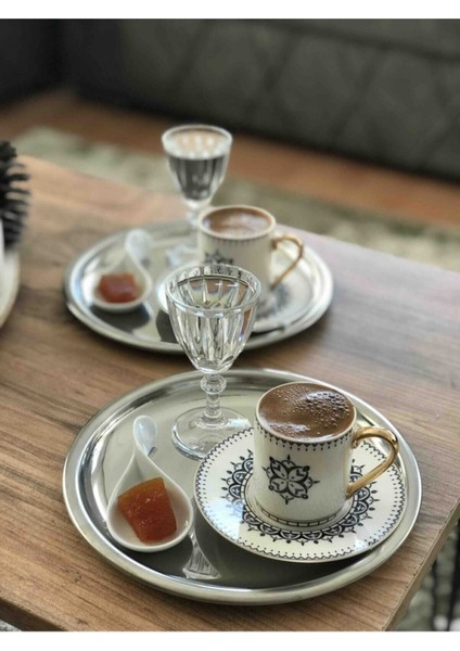 6'lı Paslanmaz Çelik Yuvarlak Servis Tabağı, 20 Cm, Şık ve Dayanıklı Sunum Seti modelleri