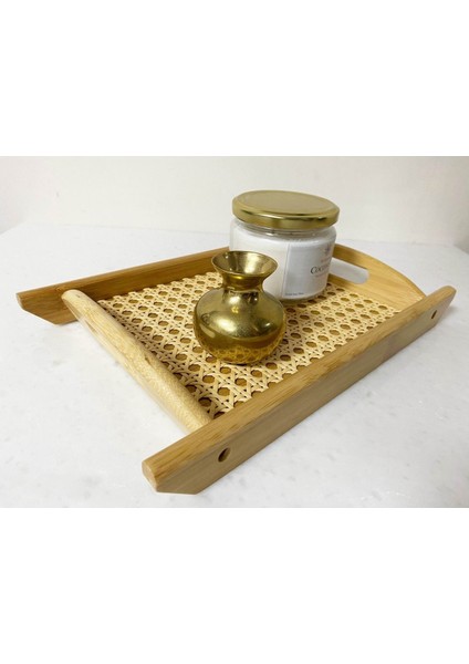 Rattan ve Bambu Malzemeden Şık 29X19CM Tepsi, Doğal ve Kullanışlı Tasarım modelleri