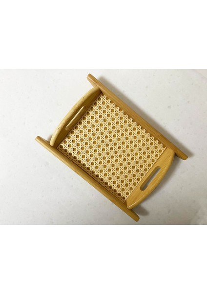 Rattan ve Bambu Malzemeden Şık 29X19CM Tepsi, Doğal ve Kullanışlı Tasarım fırsatları