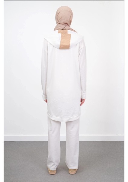 3025 Önü Fermuarlı Kapüşonlu Iç Bluzu Sıfır Kol Pantolon Beli Lastikli Üçlü Takım Qys Üçlü Takım 3025 #23-05# fiyatları