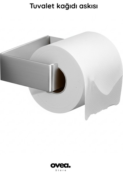 Paslanmaz Çelik Tuvalet Kağıdı Askılık / Yapışkanlı Tasarım / 18 cm / Tuvalet Kağıtlığı modelleri