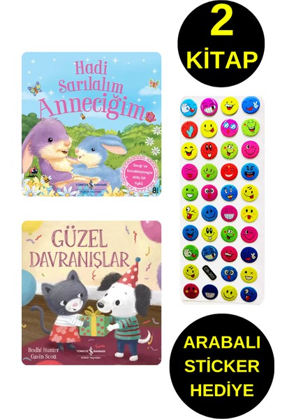Emojili Sticker Hediye - Okul Öncesi Resimli Kitaplar - Hadi Sarılalım Anneciğim - Güzel Davranışlar
