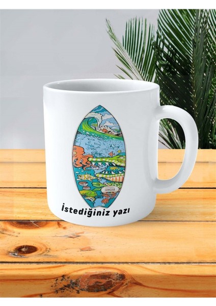 Surf Baskılı Kupa Bardak Kişiye Özel Model 5 fiyatları