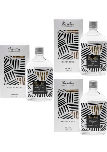 Kolonya Keep In Touch 3 Adet (3X250 Ml, 80 Derece. Cam Şişe)
