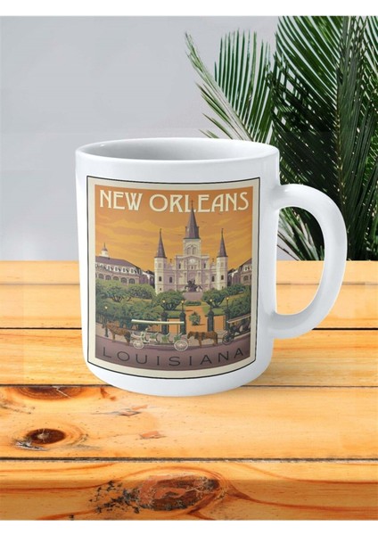 New Orleans Baskılı Kupa Bardak Kişiye Özel Desen