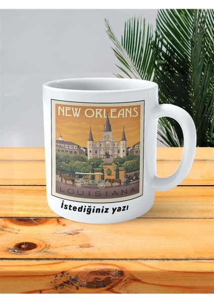 New Orleans Baskılı Kupa Bardak Kişiye Özel Desen fiyatları