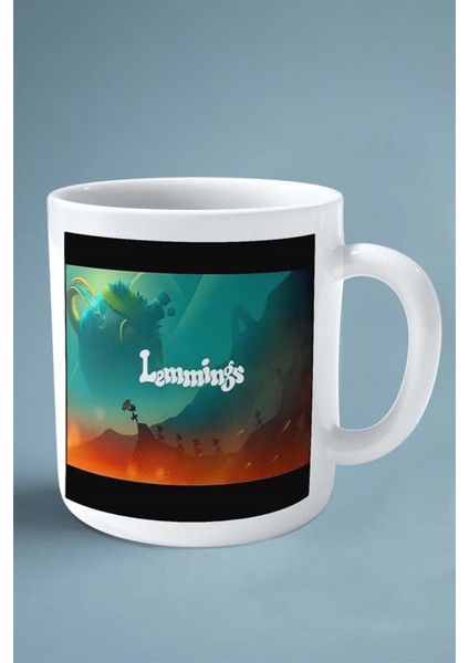 Lemmings Oyun Baskılı Kupa Bardak Çift Taraflı Baskı Kişiye Özel Model 2