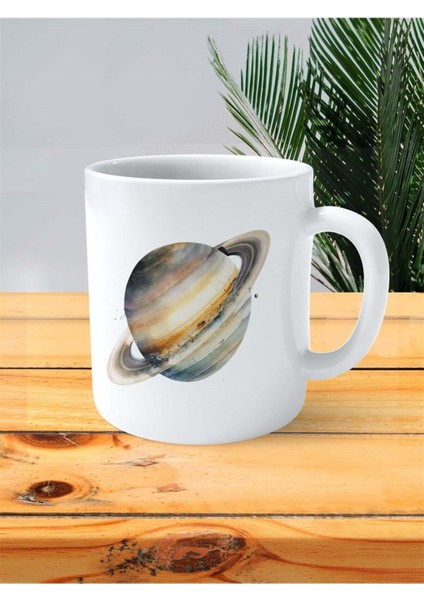 Saturn Baskılı Kupa Bardak Kişiye Özel Model 1