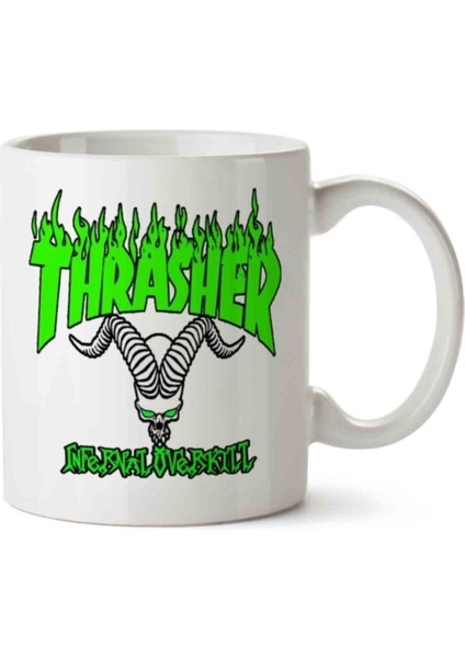 Green Trasher Logo Iki Tarafı Baskılı Kupa Bardak