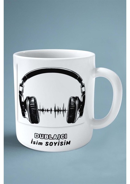 Dublajcı Dublaj Meslek Baskılı Kupa Bardak Çift Taraflı Baskı Kişiye Özel Model 5