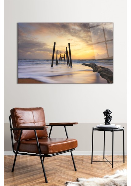 Deniz Manzarası Yatay Cam Tablo, Modern Ev Ofis Dekoru, Hediyelik Duvar Dekorasyonu, Kırılmaz Cam fiyatları