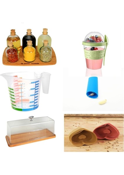 6 Parça Mutfak Seti Kek Fanusu ve Baharatlık Takımı, Şık ve Kullanışlı Tasarım