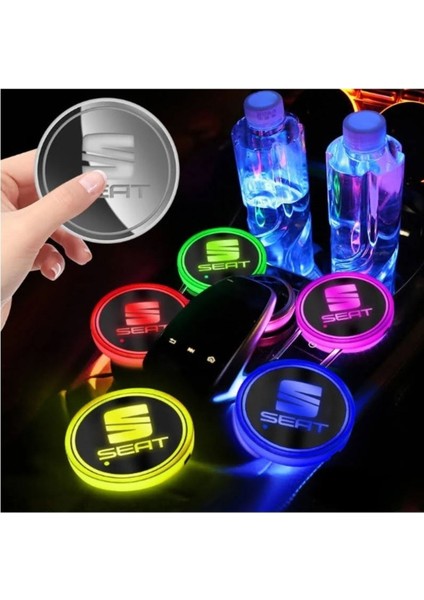 Kia Uyumlu Ledli Bardaklık Altı USB Şarjlı 2 Adet indirimleri