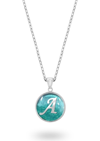 Isminize Özel Baş Harf Gümüş Kolye 925 Ayar Beyaz Renk