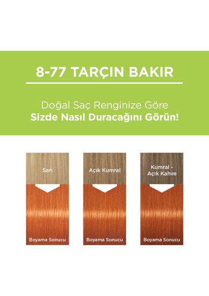 Kalıcı Doğal Renkler 8-77 Tarçın Bakır Goji Berry Özü Saç Boyası indirimleri