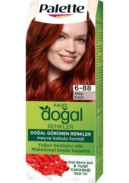 Kalıcı Doğal Renkler 6-88 Ateş Kızılı Goji Berry Özü Saç Boyası fiyatları