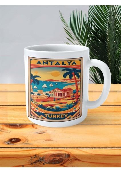 Antalya Baskılı Kupa Bardak Kişiye Özel Desen
